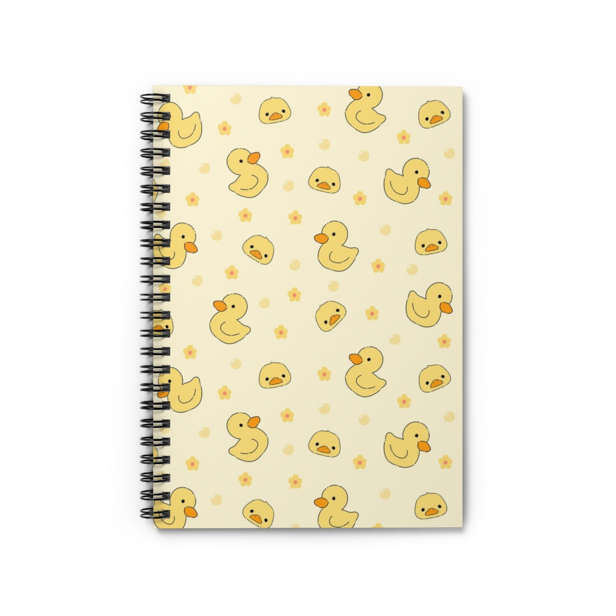 Cute duck Spiral Notebook, Yellow Animal Pattern Design Journal Traveler Notepad Ruled Line Book Paper Pad Work Aesthetic Gift Starcove Fashion