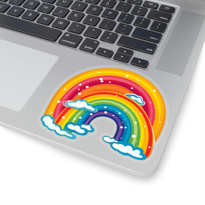 Double Rainbow Sticker, Clouds Art Laptop Decal Vinyl Cute Waterbottle Tumbler Car Waterproof Bumper Aesthetic Die Cut Wall Mural Starcove Fashion