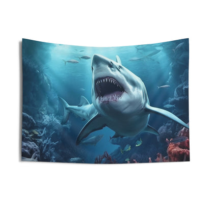 Great White Shark Tapestry, Underwater Wall Art Hanging Landscape Indoor Aesthetic Large Small Decor Bedroom College Dorm Room Starcove Fashion