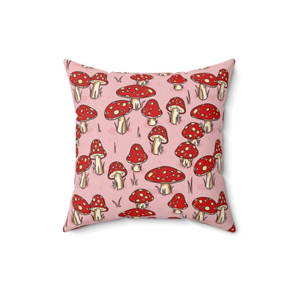 Pink Red Mushroom Pillow Case, Square Throw Decorative Cover Room Décor Floor Couch Cottagecore Cushion Starcove Fashion