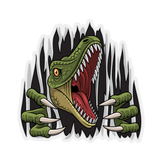 Raptor Dino Sticker, Dinosaur Ripping Laptop Decal Vinyl Waterbottle Tumbler Car Waterproof Bumper Aesthetic Die Cut Wall Mural Starcove Fashion