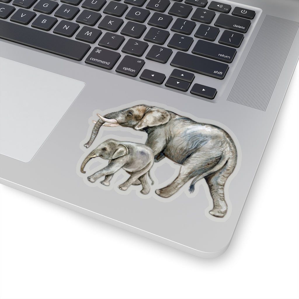 Cute Elephant sticker, Mother Baby Elephant Animal Laptop Decal Vinyl Cute Waterbottle Tumbler Car Bumper Aesthetic Die Cut Wall Mural Starcove Fashion