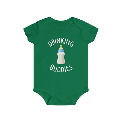 Drinking Buddies Milk and Beer Baby Infant Rip Snap Tee, BodySuit Family Matching Father Son Daughter Dad Papa New Born Boy Gift Starcove Fashion