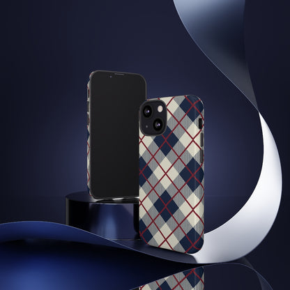 Plaid iPhone 13 Pro Max Case, Blue Checkered Tartan Cute Aesthetic Tough Cases 12 11 8 Plus X Xr Xs Max Samsung Galaxy Google Pixel Cover Starcove Fashion
