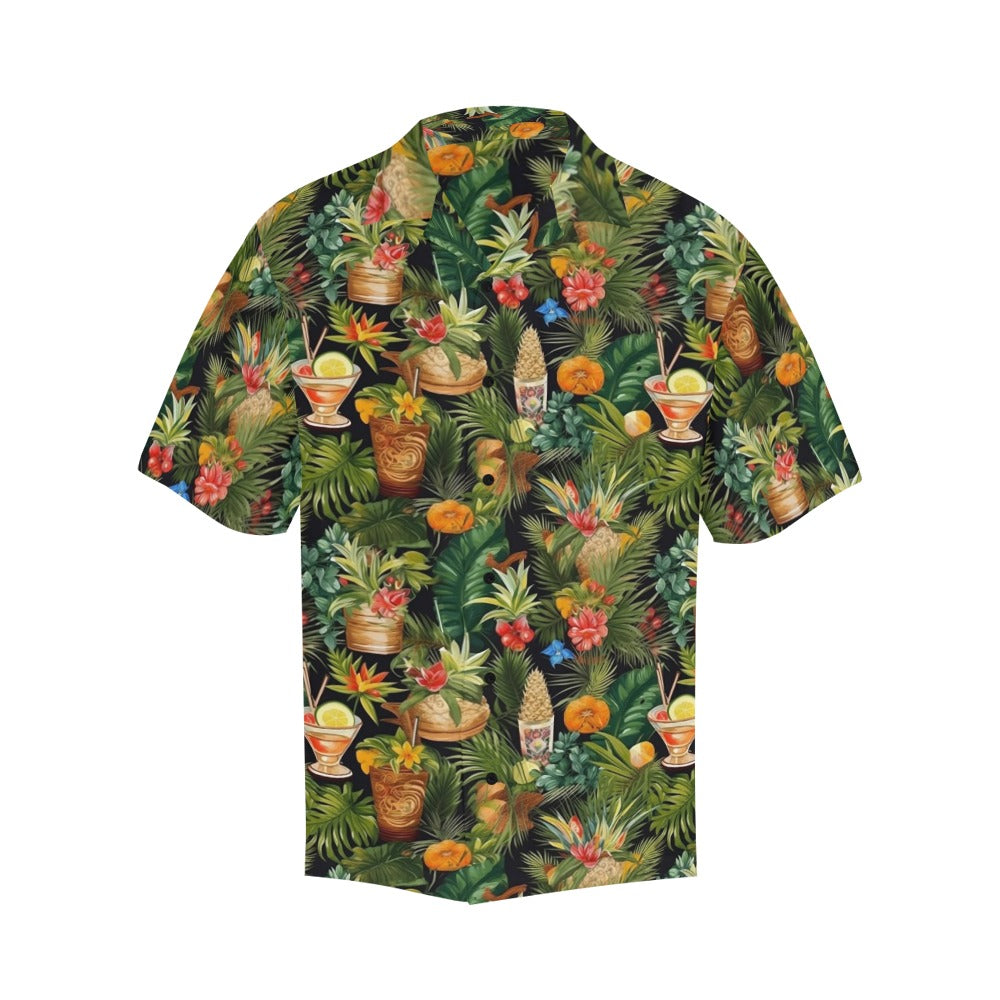 Cocktails Men Hawaiian shirt, Drinks Vintage Aloha Hawaii Retro Summer Tropical Beach Plus Size Cool Button Down Shirt Starcove Fashion