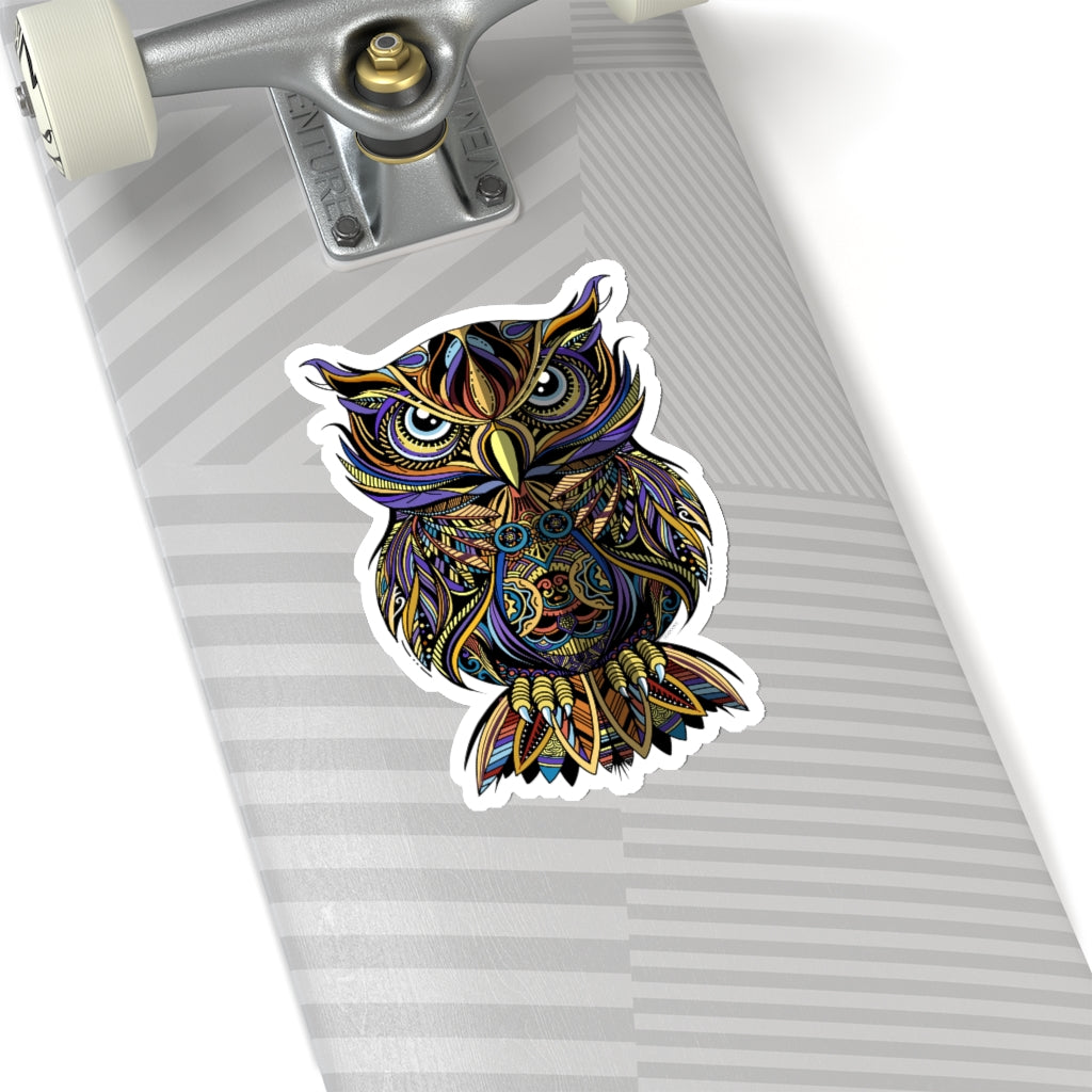 Owl Sticker, Zentangle Ornament Bird Animal Laptop Decal Vinyl Cute Waterbottle Tumbler Car Bumper Aesthetic Die Cut Wall Mural Starcove Fashion