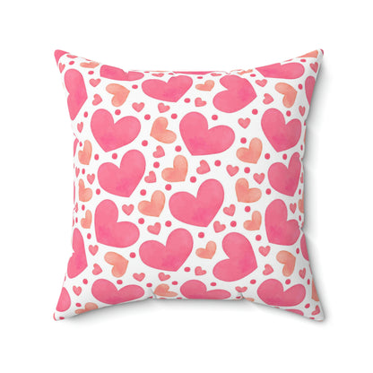 Valentine Pillow Filled with Insert, Pink Hearts Love Square Throw Decorative Room Décor Small Large Couch Cushion Starcove Fashion
