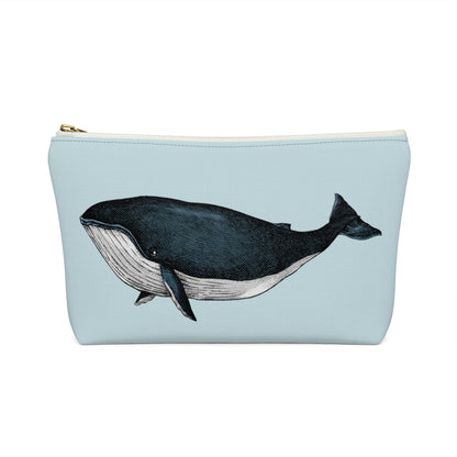 Blue Whale Pouch Bag, Canvas Beach Travel Wash Makeup Toiletry Bag, Ocean Whale Bath Organizer Gift Accessory Zipper Pouch w T-bottom Starcove Fashion