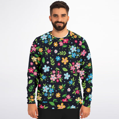 Floral Sweatshirt, Flowers Vintage Graphic Crewneck Fleece Cotton Sweater Jumper Pullover Men Women Adult Aesthetic Top Starcove Fashion