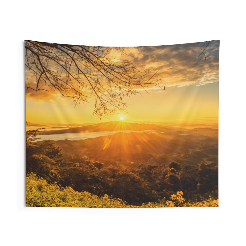 Sunrise Mountain Tapestry, Sunset Chiang Rai Thailand Landscape Indoor Wall Art Hanging Tapestries Large Small Decor Home Dorm Room Gift Starcove Fashion