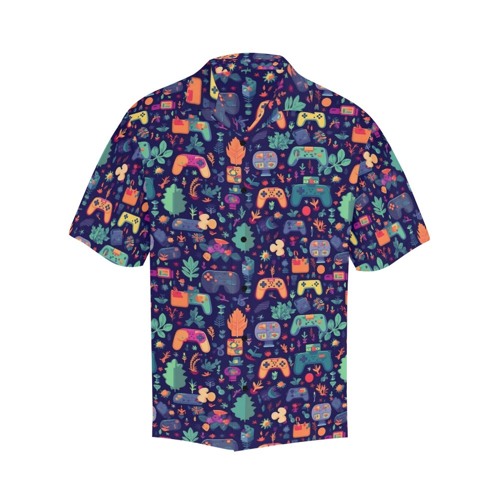 Gamer Men Hawaiian shirt, Video Computer Games Vintage Aloha Hawaii Retro Summer Tropical Beach Plus Size Cool Button Down Shirt Starcove Fashion