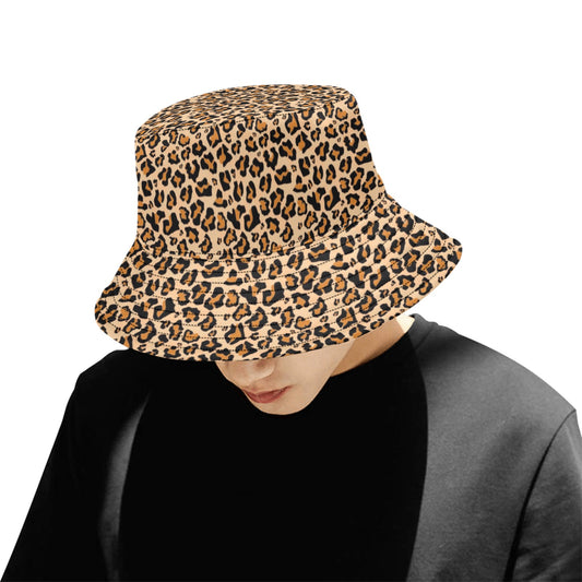 Leopard Bucket Hat, Animal Print Cheetah Retro Vintage Summer Festival Cute Women Men Designer Beach Sun Shade Y2K Cotton Twill Starcove Fashion
