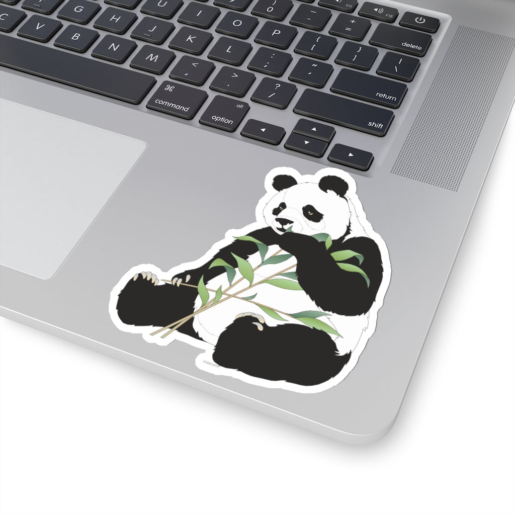 Giant Panda Sticker, Chinese Leaves Laptop Decal Vinyl Cute Waterbottle Tumbler Car Waterproof Bumper Aesthetic Die Cut Wall Mural Starcove Fashion