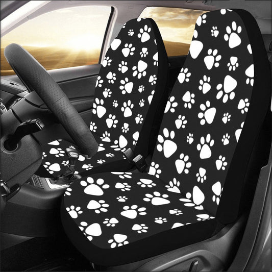 Pet Paws Car Seat Covers for Vehicle 2 pc Set, Animal Dog Cat Print Pattern Front Seat Puppy Gift Women Protector Accessory SUV Decoration Starcove Fashion