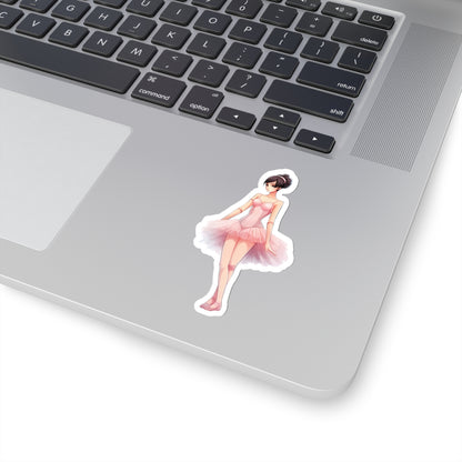Ballerina Sticker, Pink Ballet Dance Art Laptop Decal Vinyl Cute Waterbottle Tumbler Car Waterproof Bumper Clear Aesthetic Wall Starcove Fashion