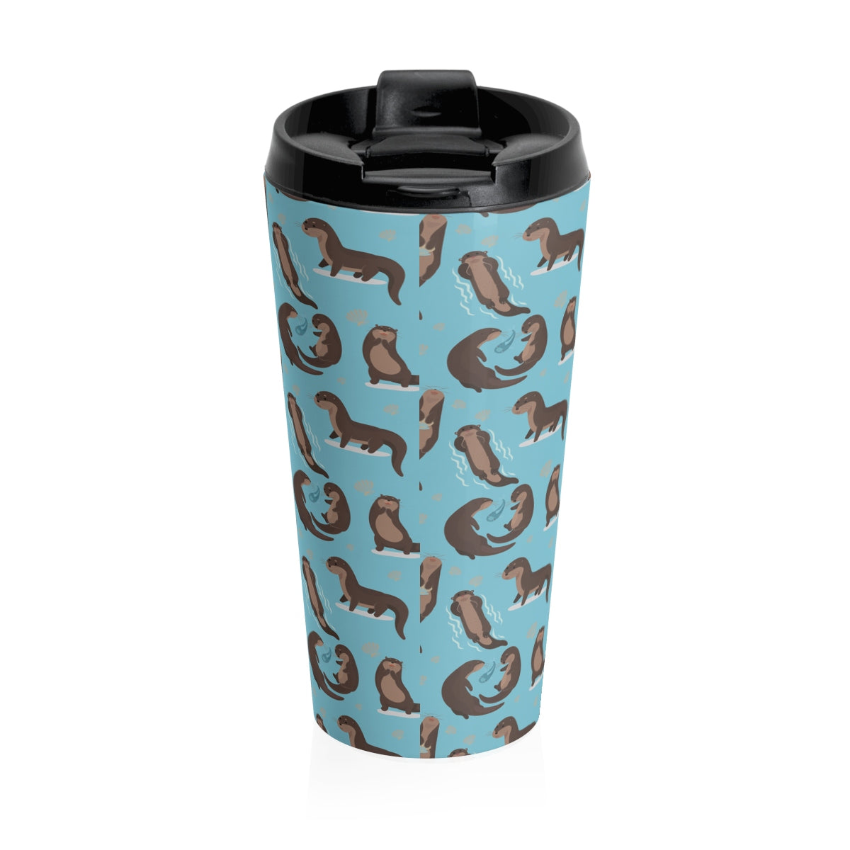 Sea Otter Travel Mug, Blue Sea Cute Marine Animals Stainless Steel Cup Flask Coffee Mug Traveler Tumbler with Lid Gift Starcove Fashion