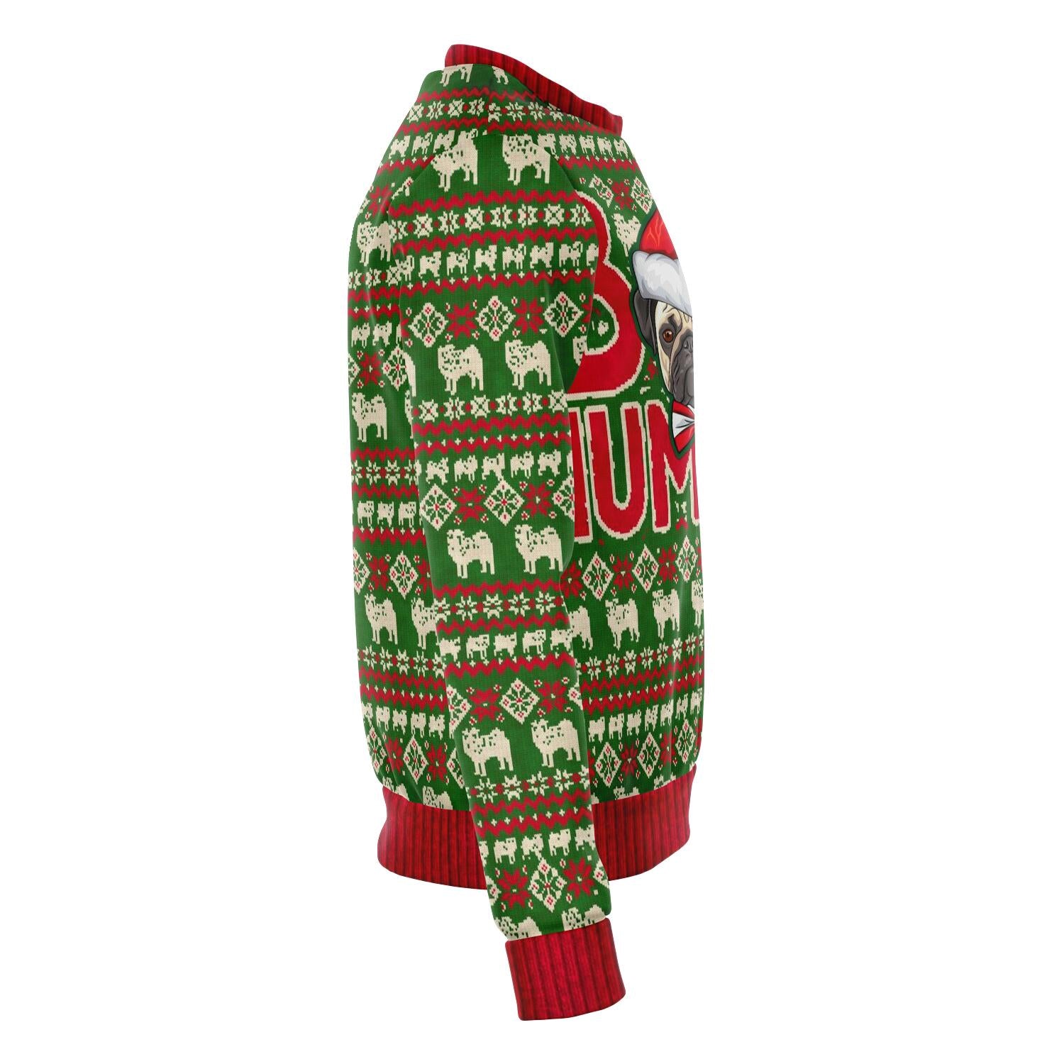 Pug Ugly Christmas Sweater, Pugs Dog Bah Humpug Funny Print Party Cotton Crewneck Sweatshirt Xmas Holiday Men Women Christmas Gift Plus Size Starcove Fashion