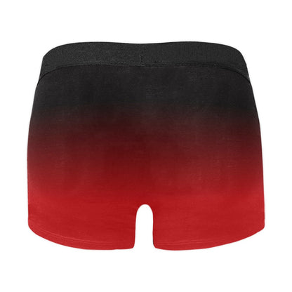 Black Red Men Boxer Briefs, Comfortable Ombre for Him Print Underwear Pouch Sexy Boyfriend Plus Size Gift Male Honeymoon Birthday