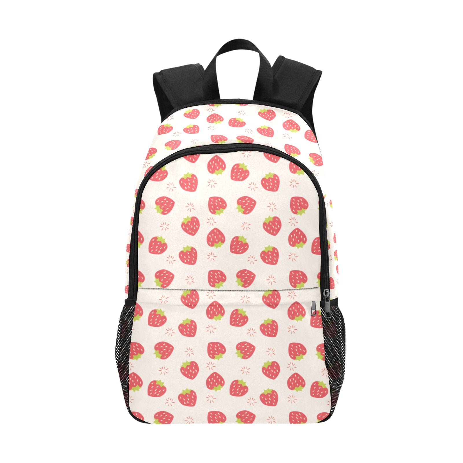 Strawberry Backpack, Pink Red Print Men Women Kids Gift Him Her School College Waterproof Side Mesh Pockets Aesthetic Bag Starcove Fashion