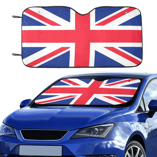 UK Flag Windshield Sun Shade, United Kingdom England Car Accessories Auto USA Patriot Protector Window Visor Screen Decor 55" x 29.53"