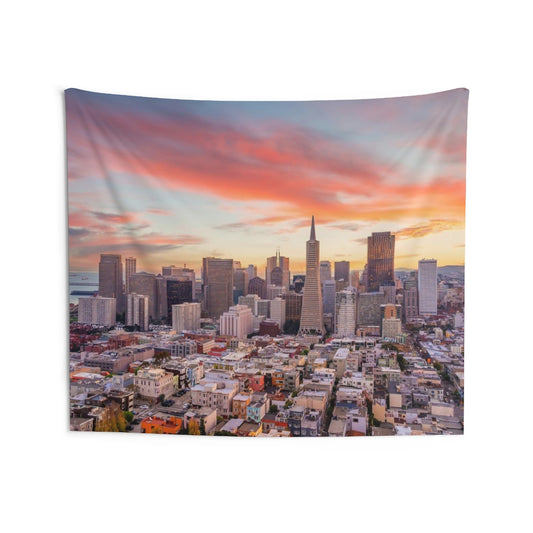 San Francisco City Skyline Tapestry, Landscape Indoor Wall Aesthetic Art Hanging Large Small Decor Home College Dorm Room Gift Starcove Fashion