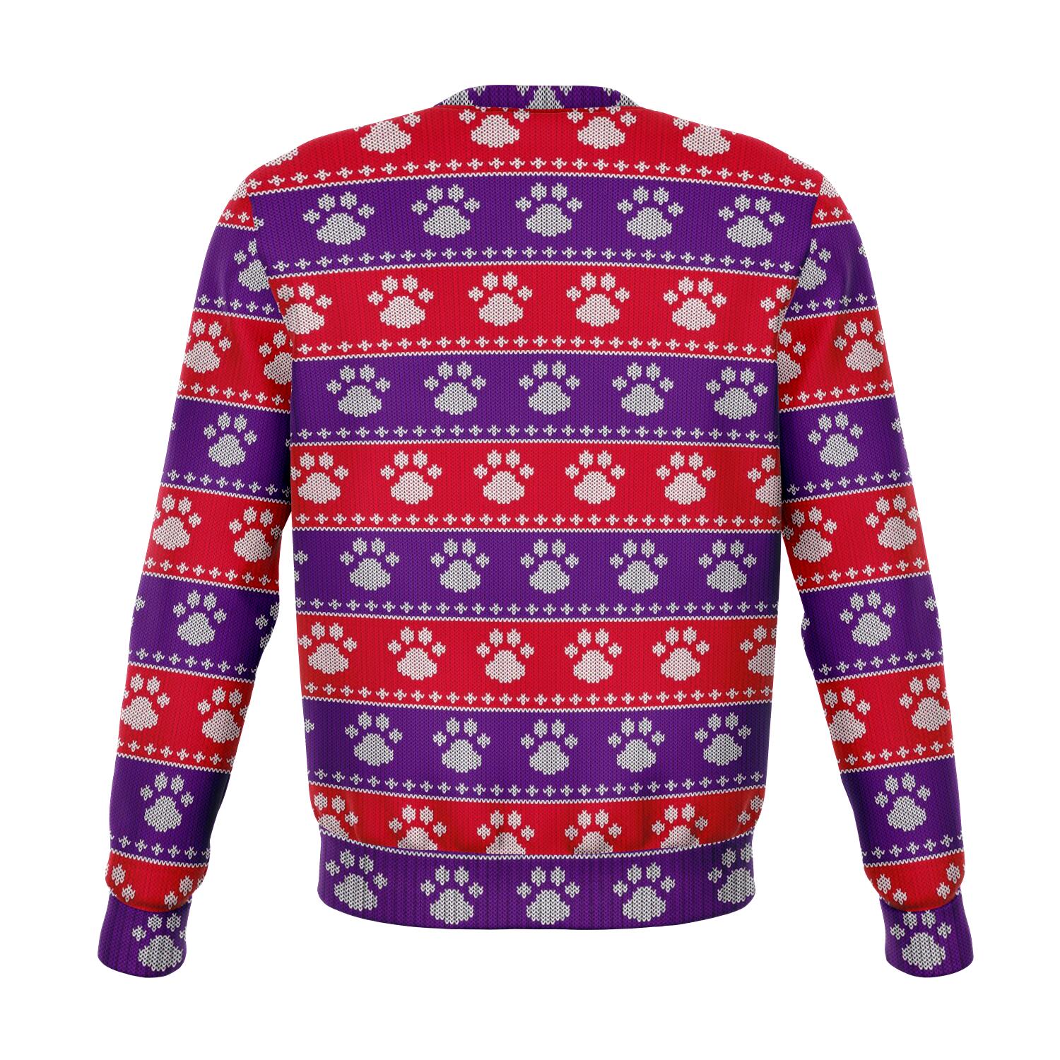 Pugs Ugly Christmas Sweater, Dog Funny Eating Snacks Print Party Sweatshirt Holiday Men Women Christmas Gift Plus Size Starcove Fashion