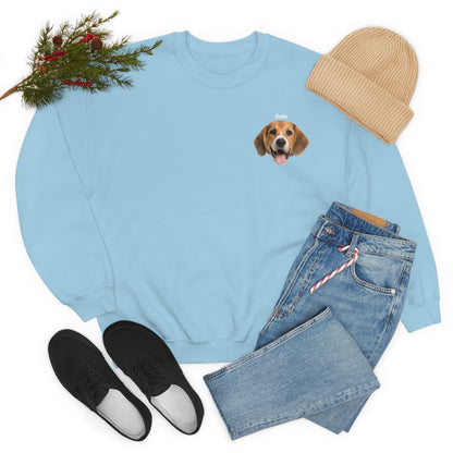 Custom Pet Dog Sweater, Photo Name Personalized Sweatshirt Pullover Cat Crewneck Graphic Fleece Cotton Jumper Men Women