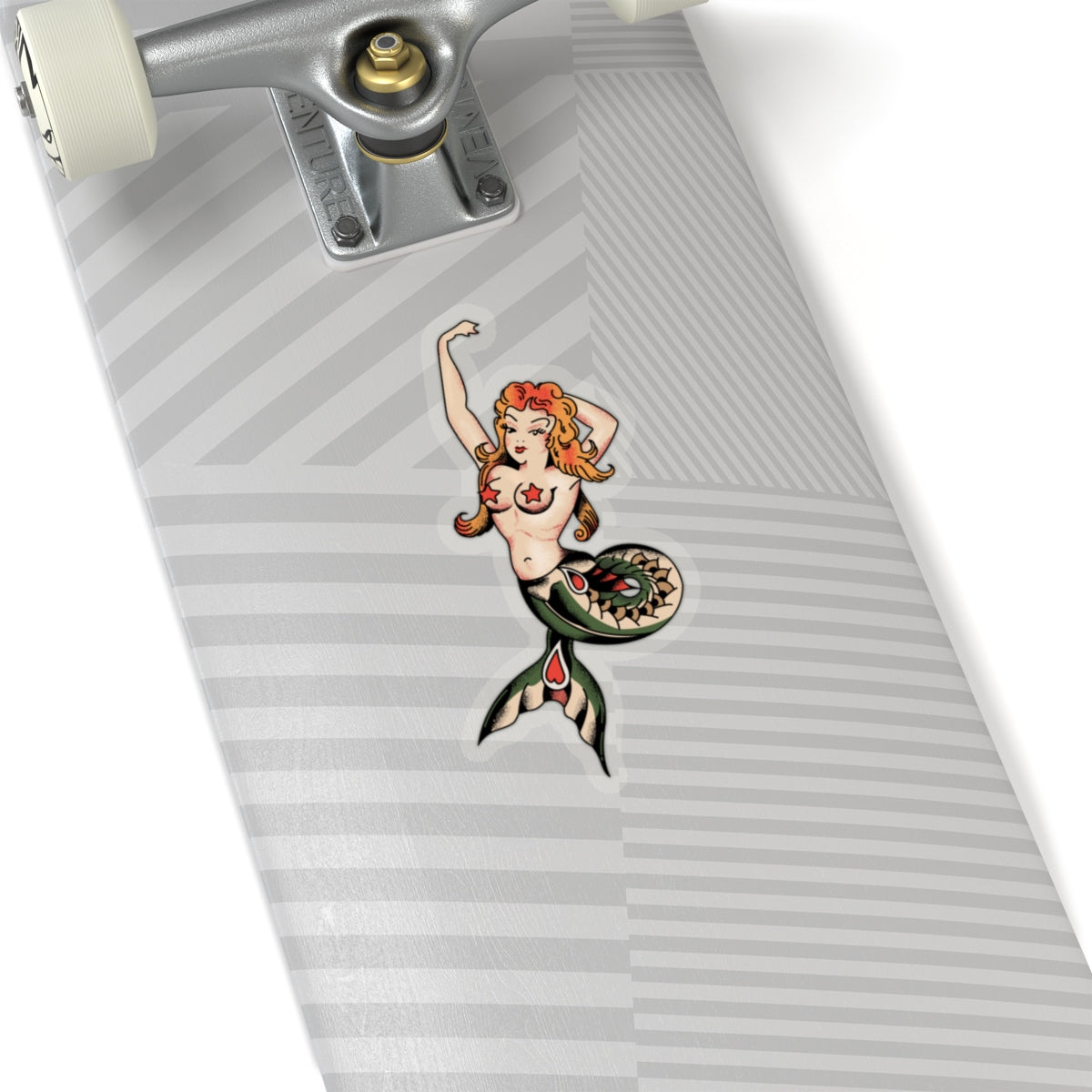 Mermaid tattoo sticker, vinyl Art Print Tumbler Wall decal, Nautical laptop Clear Bumper Car Kiss-Cut Stickers Starcove Fashion