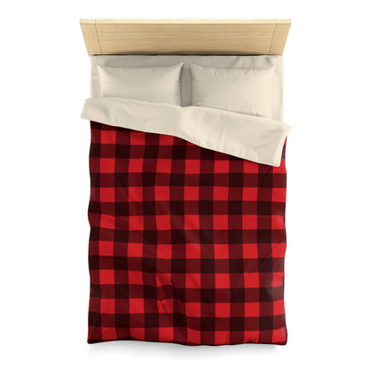 Buffalo Plaid Duvet Cover, Red Black Check Lumberjack Microfiber Full Queen Twin Bed Cover Home Bedding Starcove Fashion