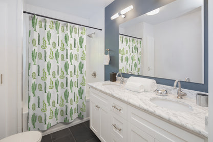 Cactus Shower Curtain, Cacti Succulent Plant Green Boho Desert Bath Bathroom White Shower Curtains Gift Decor Starcove Fashion