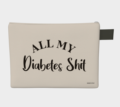 All my Diabetes Shit Premium Wristlet Bag, Funny Diabetic Travel Bag Pouch Personalized Gift Type 1 One Medical Emergency Supply Bag Starcove Fashion