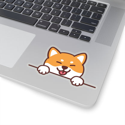Cute Shiba Inu dog Sticker, Paws Up Over wall Light Switch Laptop Decal Vinyl Waterbottle Car Waterproof Bumper Die Cut Wall Mural Starcove Fashion