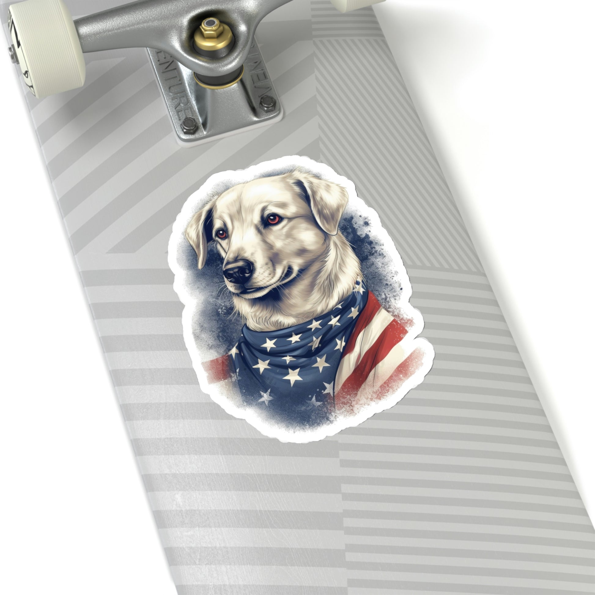 Dog American Flag Sticker, Labrador Retriever USA Patriotic Laptop Decal Vinyl Cute Waterbottle Tumbler Car Waterproof Bumper Aesthetic Wall Starcove Fashion