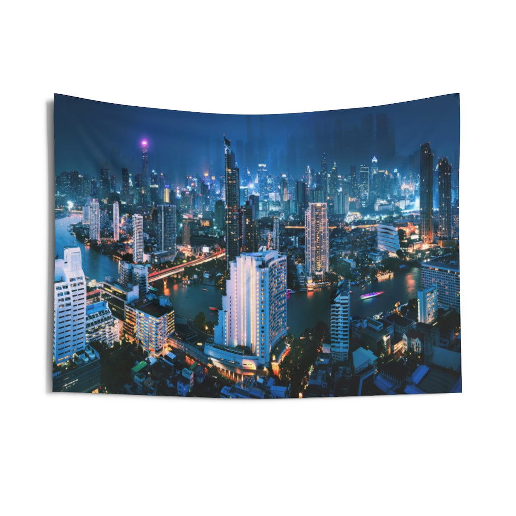City Sky Line Tapestry, Night Landscape Indoor Wall Art Hanging Tapestries Large Small Aesthetic Decor Home Dorm Room Gift Starcove Fashion