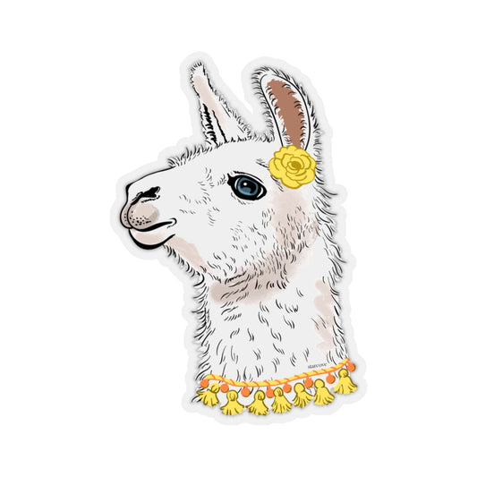 LLama Head Sticker, Alpaca Illustration Laptop Decal Vinyl Cute Waterbottle Tumbler Car Bumper Aesthetic Die Cut Wall Mural Starcove Fashion