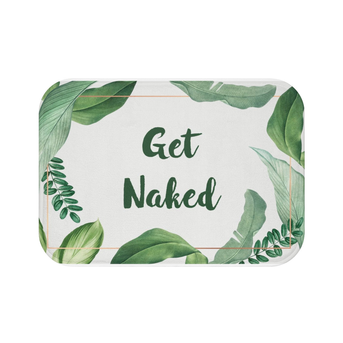 Get Naked Bath Mat, Funny Bathroom Floor Rug Decor, Green Plants Tropical Leaves, Cute Non Slip Memory foam Carpet Starcove Fashion