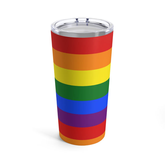 Pride Flag Tumbler 20oz, Rainbow Gay Bisexual LGBTQ Stainless Steel Travel Mug Eco Friendly Vacuum Coffee Cup with Lid Office Gift Starcove Fashion