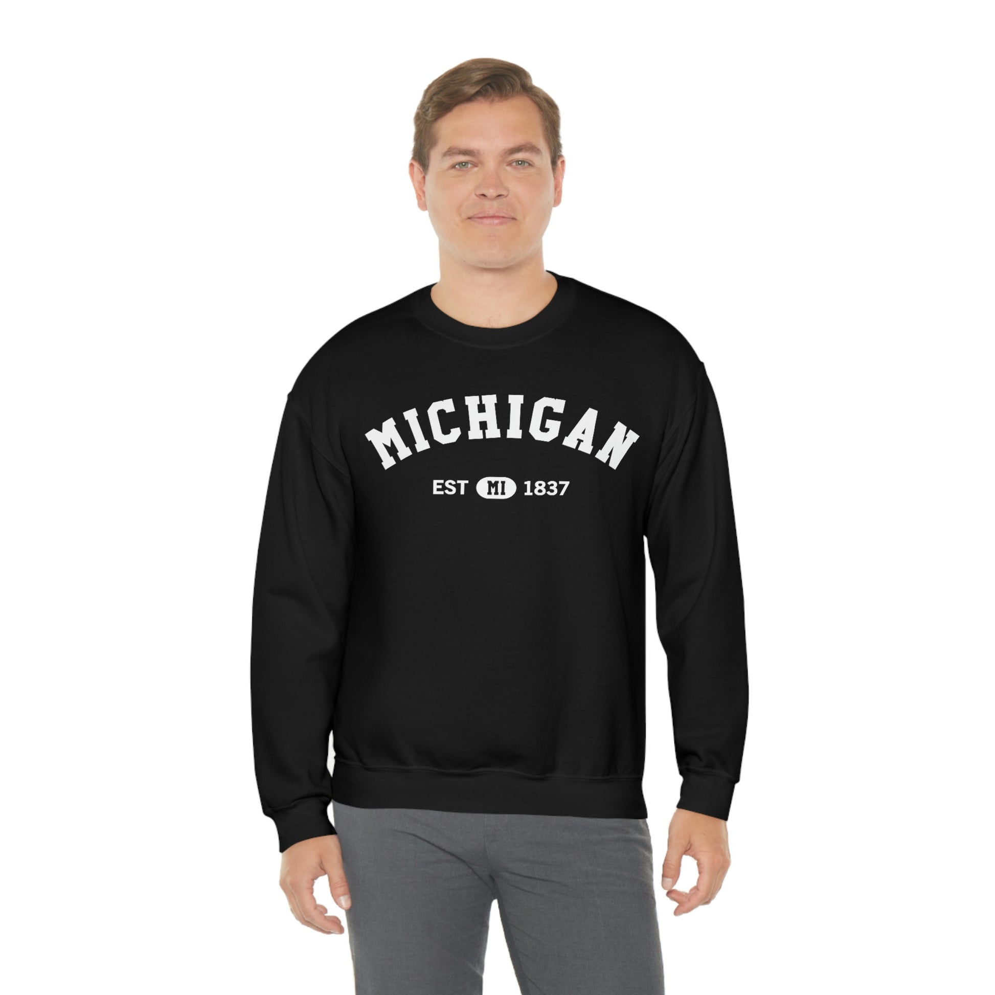 Michigan Sweatshirt, State MI Vintage Graphic Crewneck Fleece Cotton Sweater College Jumper Pullover Men Women Aesthetic Top Starcove Fashion