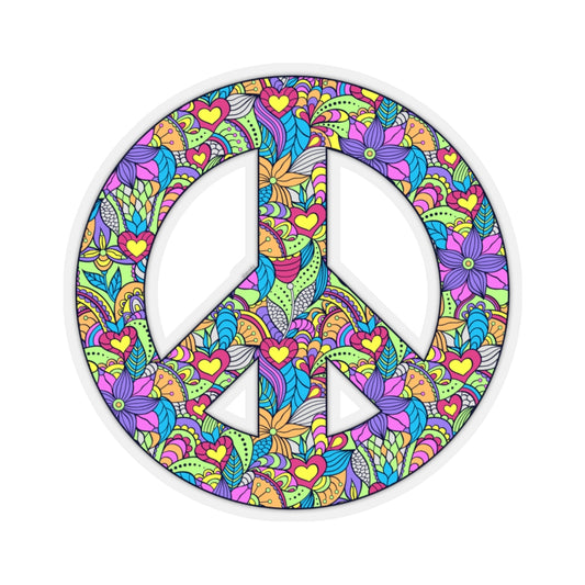 Peace Sign Sticker, Colorful Symbol Pacific Artwork Laptop Decal Vinyl Cute Waterbottle Tumbler Car Bumper Aesthetic Die Cut Wall Mural Starcove Fashion