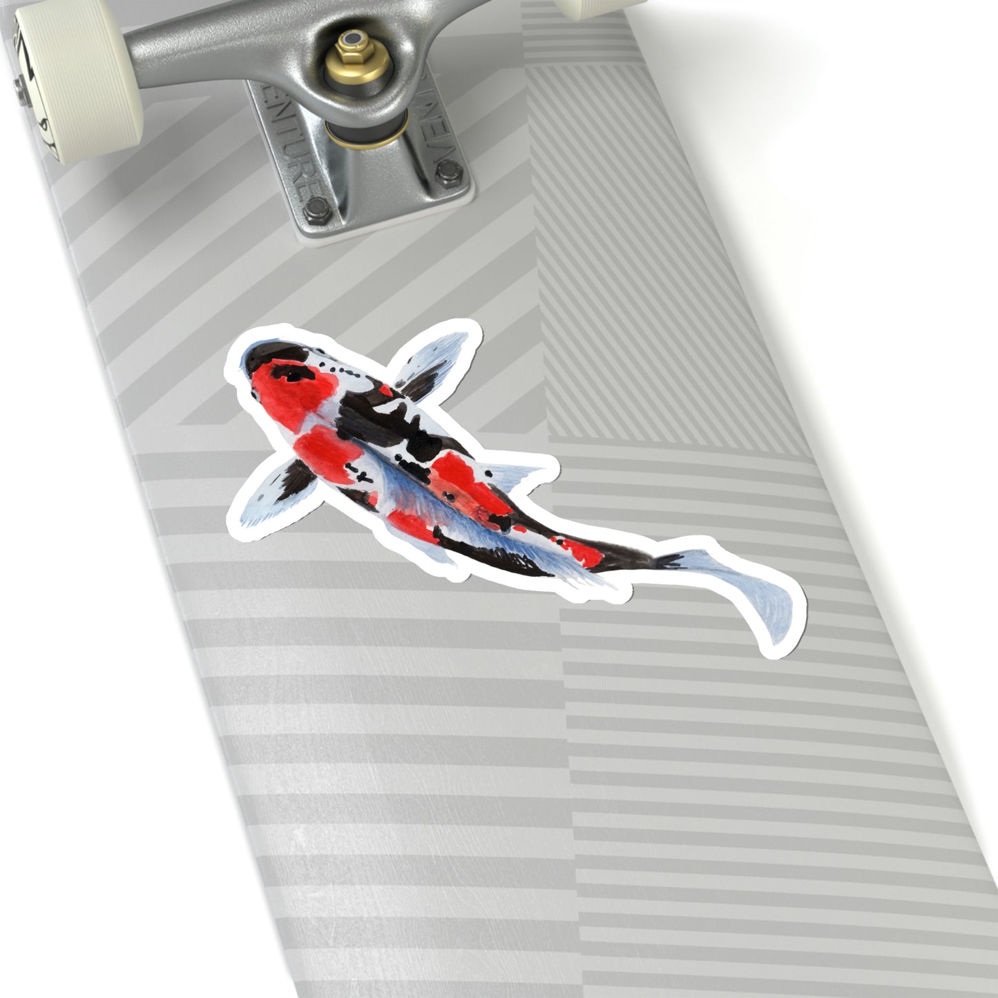 Koi Fish Sticker, Watercolor Laptop Decal Vinyl Cute Waterbottle Tumbler Car Waterproof Bumper Aesthetic Die Cut Wall Mural
