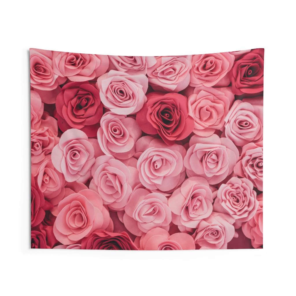 Floral Roses Tapestry, Red Pink Flowers Landscape Indoor Wall Aesthetic Art Hanging Large Small Decor Home Wedding Room Gift Starcove Fashion