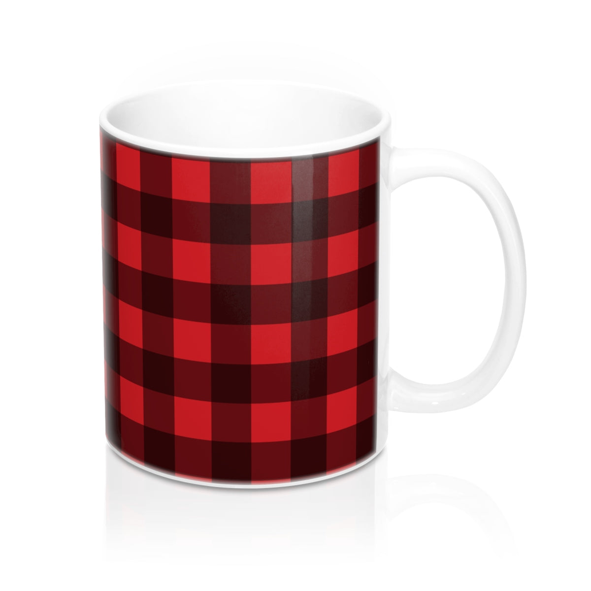 Buffalo Plaid Coffee Mug, Red and Black Lumberjack Check Tea Winter Christmas Ceramic 11oz Gift Starcove Fashion