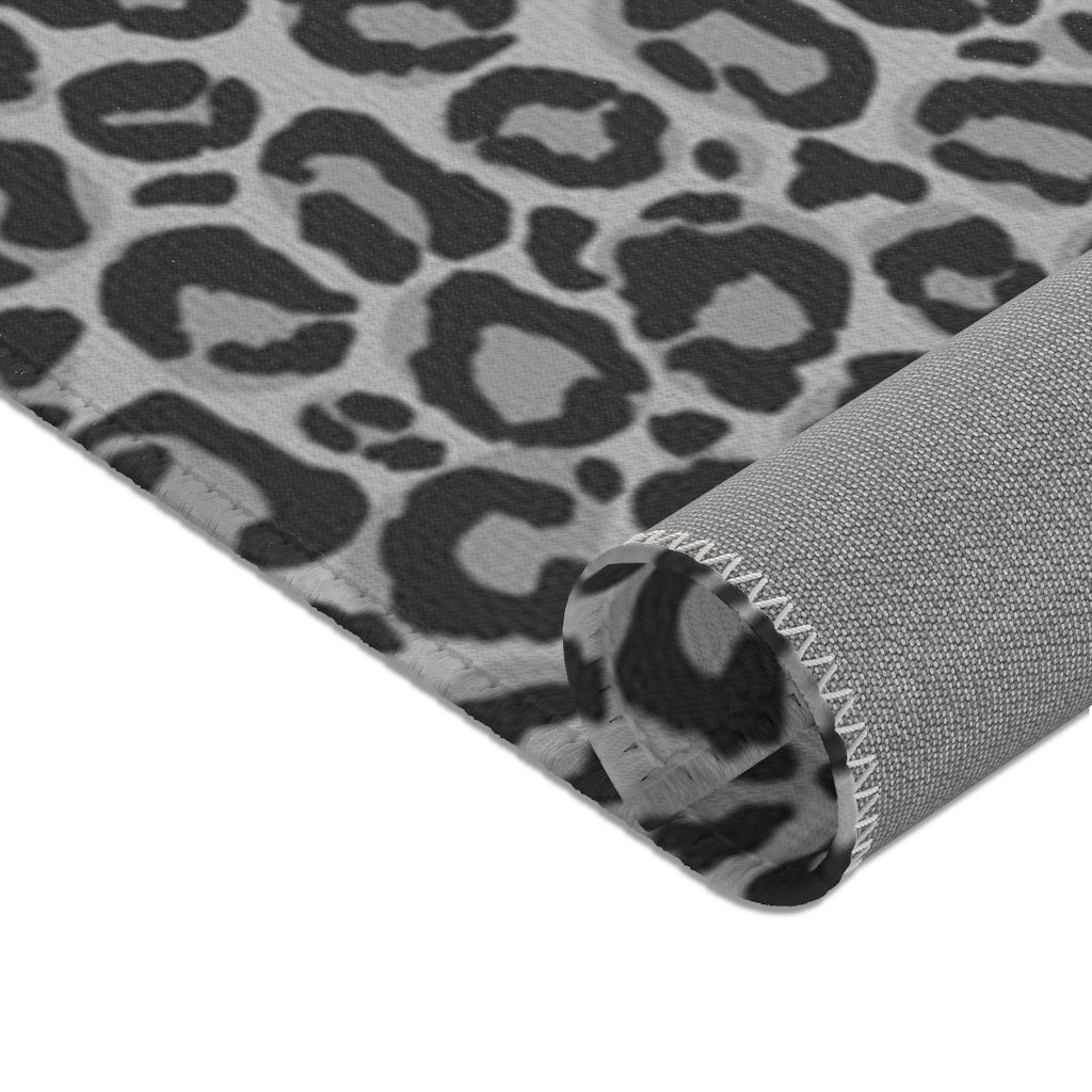 Grey Leopard Area Rug Carpet, Animal Print Home Floor Decor Chic 2x3 4x6 3x5 Designer Room Accent Decorative Patio Mat Starcove Fashion