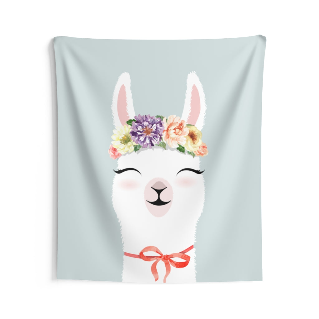 Llama Tapestry , Alpaca Flowers Watercolor Wall Hanging Decor Vertical Indoor Art Nursery Large Small Home Dorm Room Gift Starcove Fashion