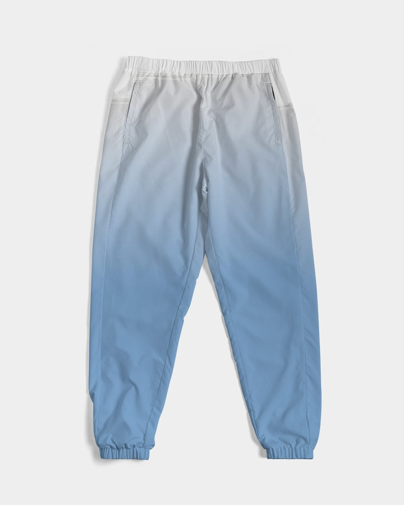 Blue White Ombre Men Track Pants, Tie Dye Gradient Zip Pockets Quick Dry Mesh Lining Lightweight Elastic Waist Windbreaker Joggers Bottoms Starcove Fashion