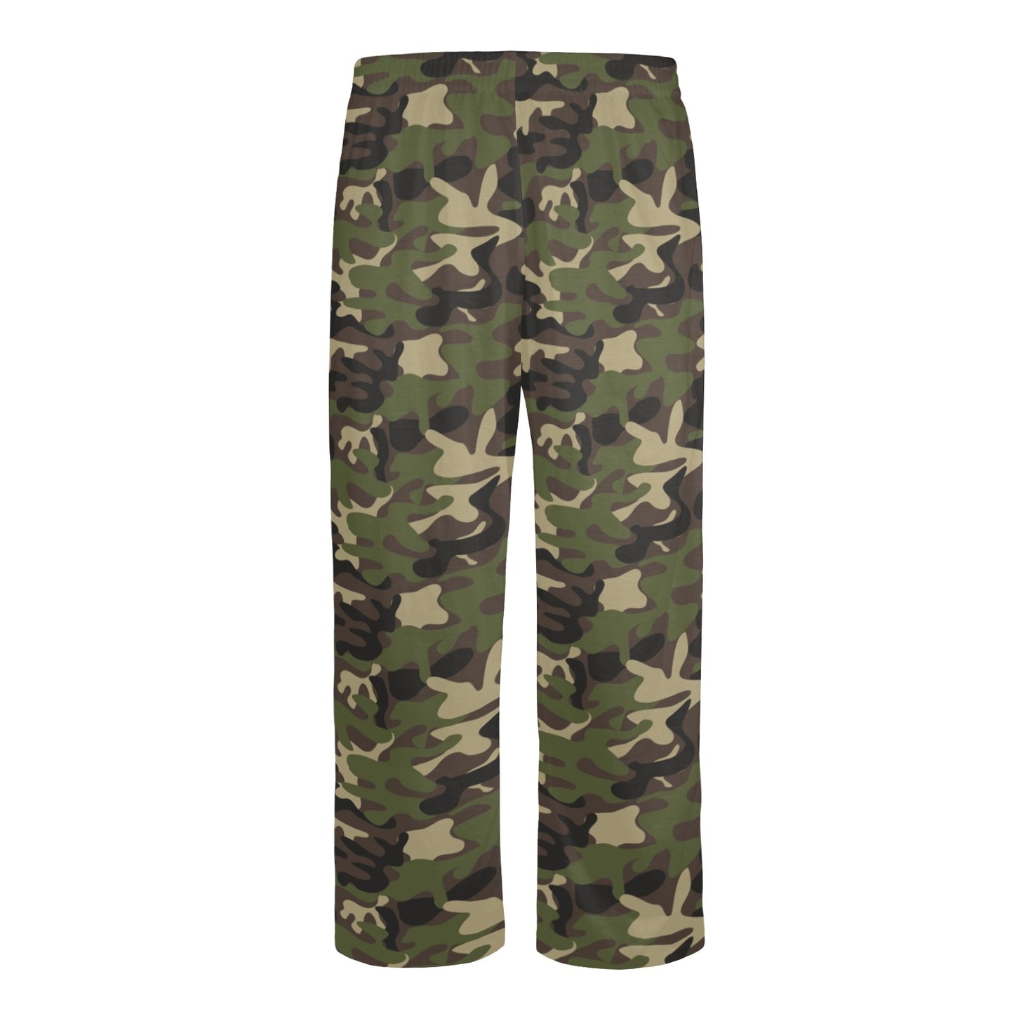 Camo Men Pajamas Pants, Green Camouflage Satin PJ Pockets Sleep Lounge Trousers Couples Matching Trousers Bottoms Starcove Fashion