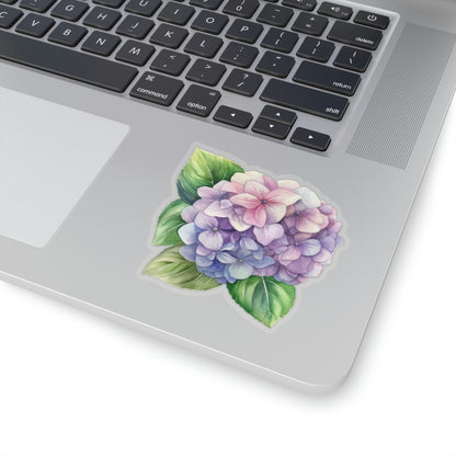 Hydrangea Flowers Sticker, Floral Nature Art Laptop Decal Vinyl Cute Waterbottle Tumbler Car Waterproof Bumper Die Cut Wall Mural