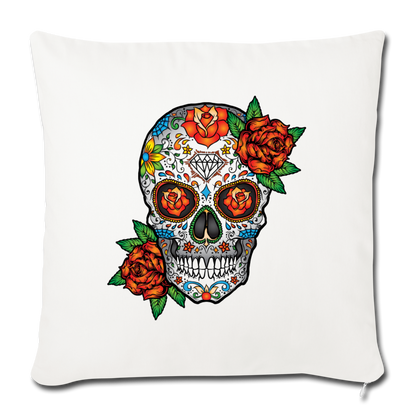 Sugar Skull Decor, Retro Colorful Floral Mexican Day of the Dead Halloween Throw Pillow Cotton Cushion Cover 18” x 18” Starcove Fashion
