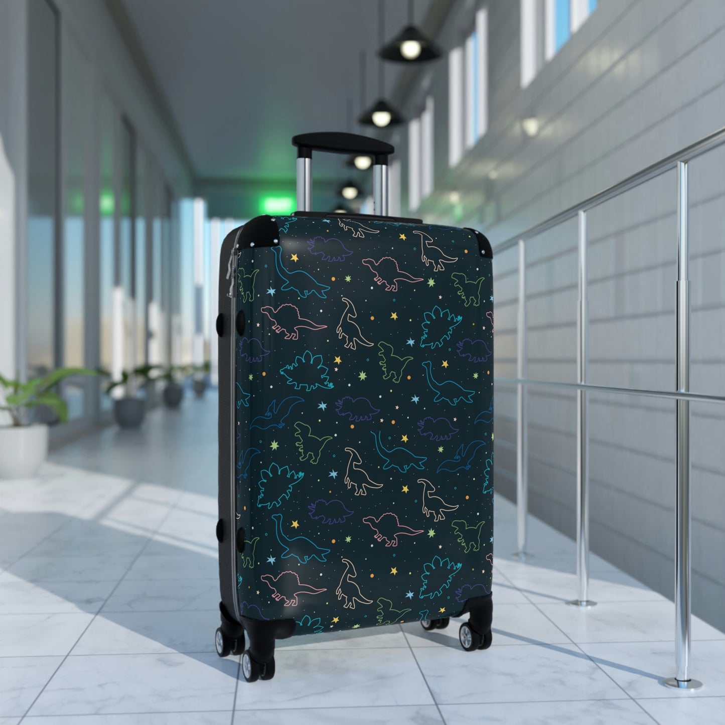 Dinosaur Suitcase Luggage, Carry On With 4 Wheels Cabin Travel Small Large Set Rolling Spinner Lock Decorative Designer Hard Shell Case Starcove Fashion
