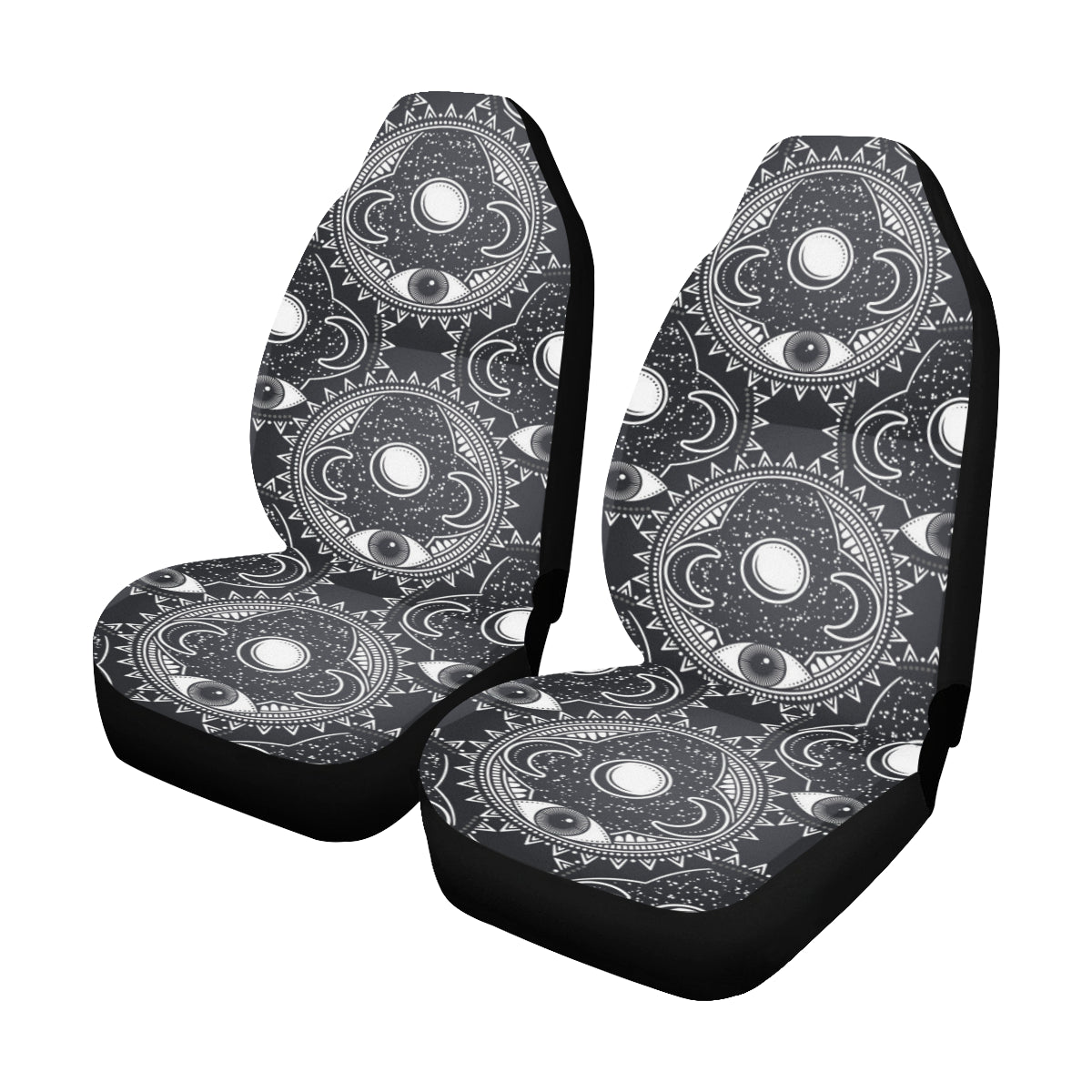 Mandala Moon Sun Car Seat Covers 2 pc Retro Sky Asian Front Seat Covers for Vehicle, Boho Car SUV Truck Protector Accessory Decoration Starcove Fashion